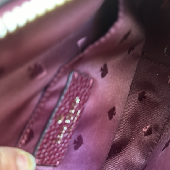 Kate Spade purse.  Used one time.  Maroon/ reddish leather.  Camera bag style. - Picture 8 of 9